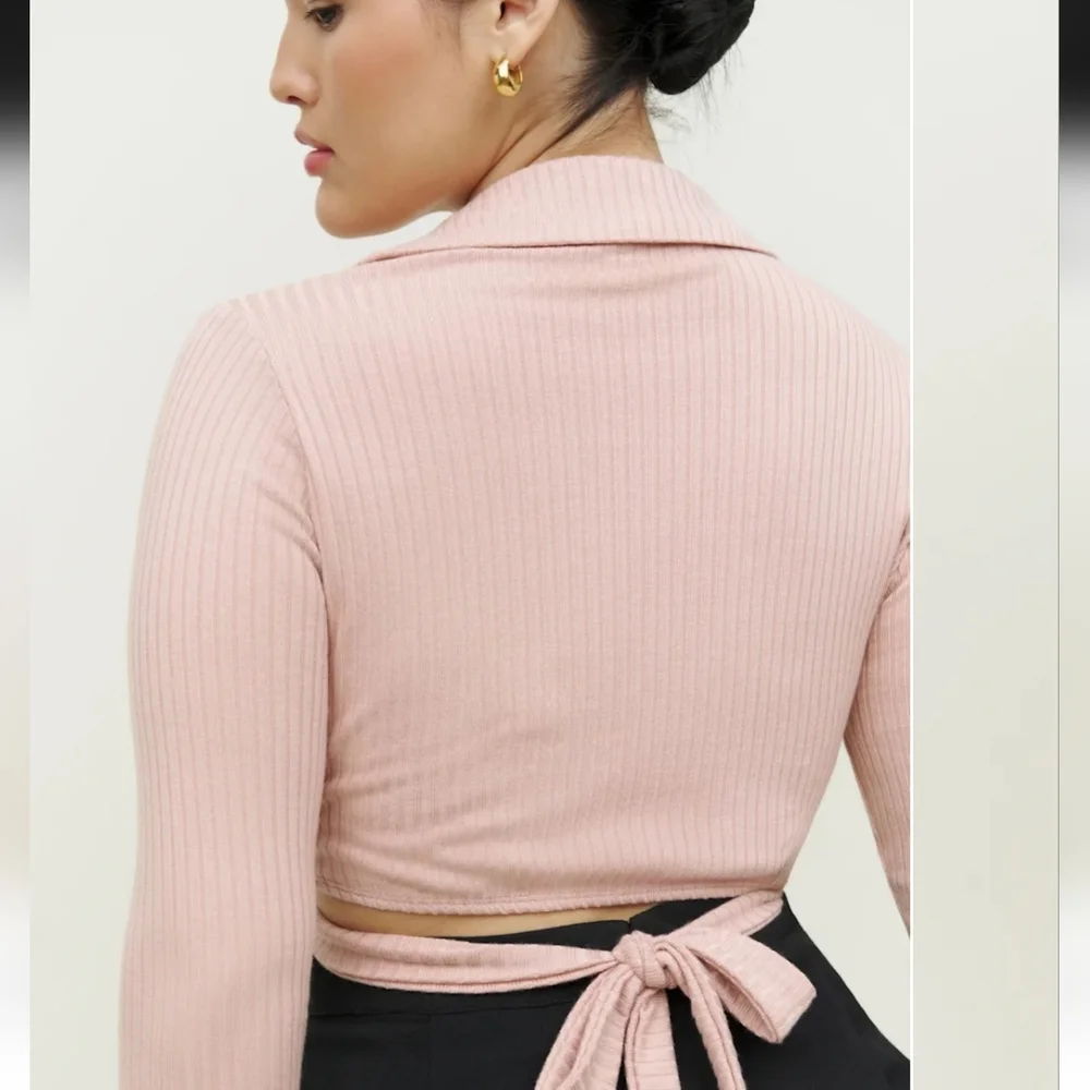 Reformation Cayden Knit Top In WHITE/CREAM-Size S - Picture 4 of 7